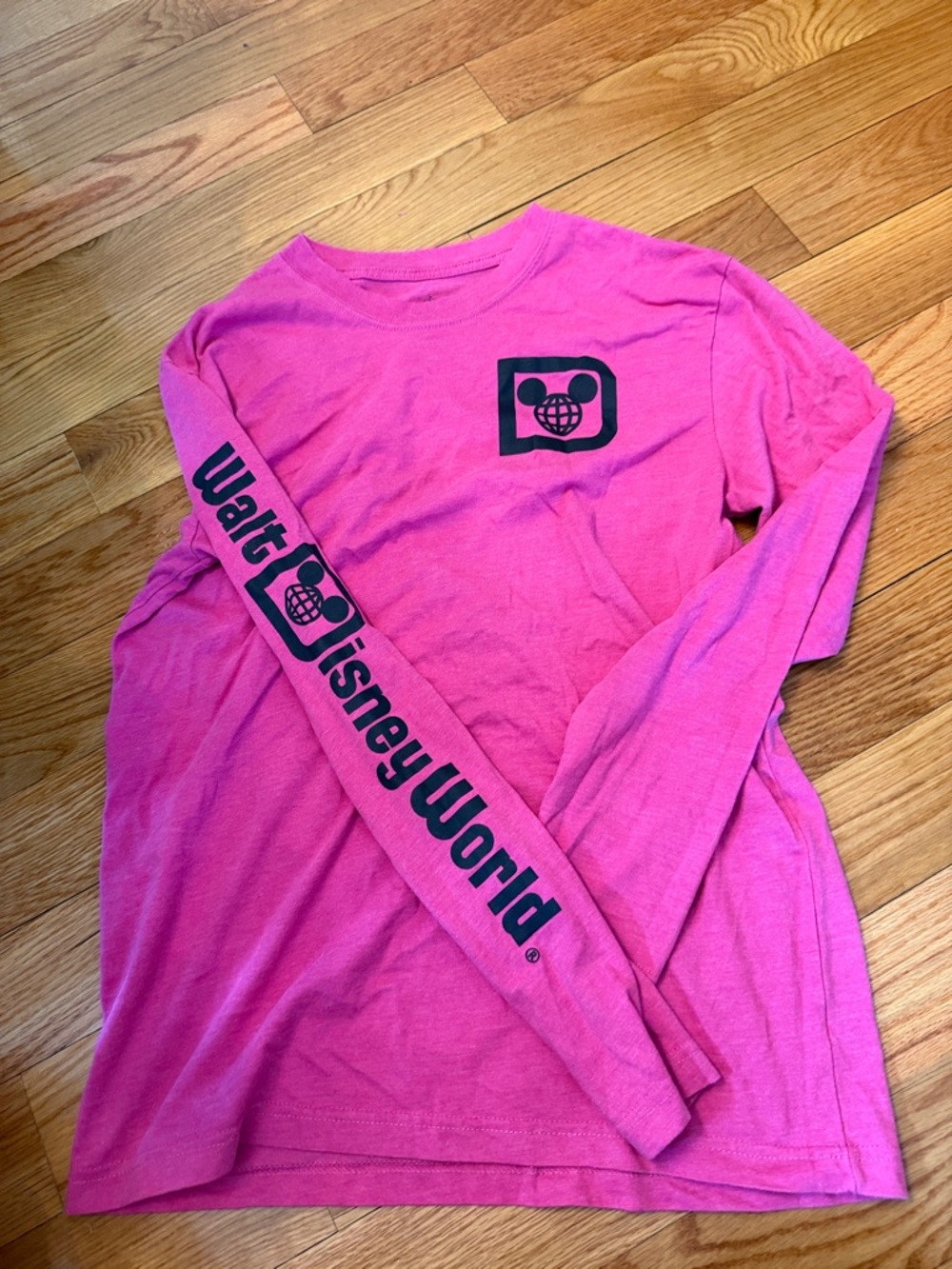Disney Pink Long-Sleeve Walt Disney World Logo Tee Womens medium